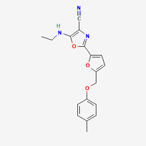 5-(Ethylamino)-2-(5-((p-tolyloxy)methyl)furan-2-yl)oxazole-4-carbonitrile