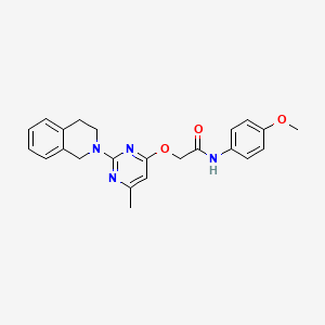 2-{[2-(3,4-dihydroisoquinolin-2(1H)-yl)-6-methylpyrimidin-4-yl]oxy}-N-(4-methoxyphenyl)acetamide
