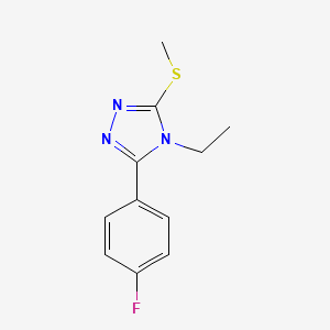 molecular formula C11H12FN3S B2815019 4-乙基-5-(4-氟苯基)-4H-1,2,4-三唑-3-基甲基硫醚 CAS No. 868255-87-2