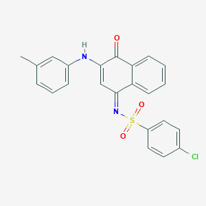 molecular formula C23H17ClN2O3S B281502 4-chloro-N-(4-oxo-3-(3-toluidino)-1(4H)-naphthalenylidene)benzenesulfonamide 