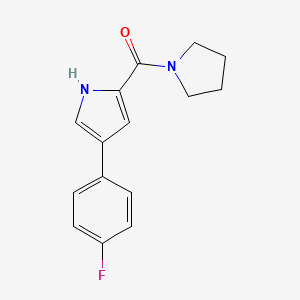 molecular formula C15H15FN2O B2815021 (4-(4-fluorophenyl)-1H-pyrrol-2-yl)(pyrrolidin-1-yl)methanone CAS No. 1219844-44-6