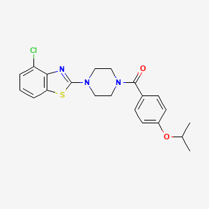 molecular formula C21H22ClN3O2S B2815024 (4-(4-Chlorobenzo[d]thiazol-2-yl)piperazin-1-yl)(4-isopropoxyphenyl)methanone CAS No. 897479-91-3