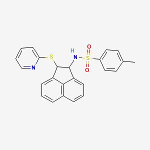 molecular formula C24H20N2O2S2 B2815027 4-methyl-N-(2-(pyridin-2-ylthio)-1,2-dihydroacenaphthylen-1-yl)benzenesulfonamide CAS No. 693238-74-3