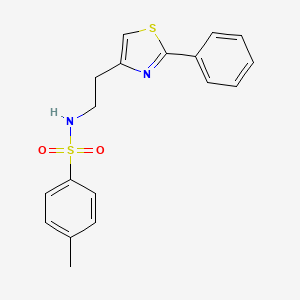 molecular formula C18H18N2O2S2 B2815031 4-methyl-N-(2-(2-phenylthiazol-4-yl)ethyl)benzenesulfonamide CAS No. 863511-77-7