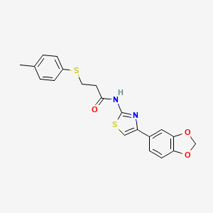 N-(4-(benzo[d][1,3]dioxol-5-yl)thiazol-2-yl)-3-(p-tolylthio)propanamide