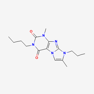 molecular formula C16H23N5O2 B2815037 2-Butyl-4,7-dimethyl-6-propylpurino[7,8-a]imidazole-1,3-dione CAS No. 903313-36-0