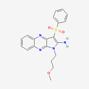 molecular formula C20H20N4O3S B2815046 1-(3-methoxypropyl)-3-(phenylsulfonyl)-1H-pyrrolo[2,3-b]quinoxalin-2-amine CAS No. 841209-36-7