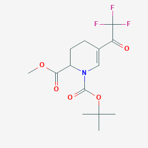 molecular formula C14H18F3NO5 B2815047 1-Tert-butyl 2-methyl 5-(trifluoroacetyl)-1,2,3,4-tetrahydropyridine-1,2-dicarboxylate CAS No. 2230803-49-1
