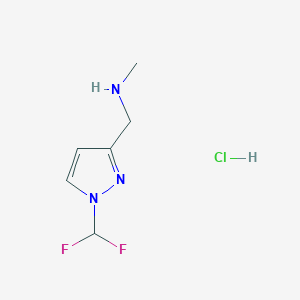 molecular formula C6H10ClF2N3 B2815048 1-[1-(Difluoromethyl)-1{h}-pyrazol-3-yl]-{n}-methylmethanamine hydrochloride CAS No. 1432031-96-3