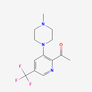molecular formula C13H16F3N3O B2815052 1-[3-(4-Methylpiperazino)-5-(trifluoromethyl)-2-pyridinyl]-1-ethanone CAS No. 900014-77-9