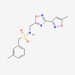 molecular formula C15H16N4O4S B2815054 N-((3-(5-methylisoxazol-3-yl)-1,2,4-oxadiazol-5-yl)methyl)-1-(m-tolyl)methanesulfonamide CAS No. 1903784-68-8