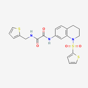 molecular formula C20H19N3O4S3 B2815063 N1-(噻吩-2-基甲基)-N2-(1-(噻吩-2-基磺酰)-1,2,3,4-四氢喹啉-7-基)草酰胺 CAS No. 898414-12-5