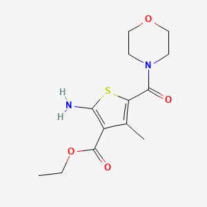 molecular formula C13H18N2O4S B2815074 Ethyl 2-amino-4-methyl-5-(morpholine-4-carbonyl)thiophene-3-carboxylate CAS No. 314046-67-8