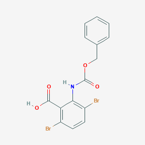 molecular formula C15H11Br2NO4 B2815075 3,6-Dibromo-2-(phenylmethoxycarbonylamino)benzoic acid CAS No. 2287273-89-4