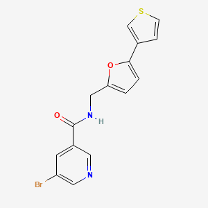 molecular formula C15H11BrN2O2S B2815076 5-bromo-N-((5-(thiophen-3-yl)furan-2-yl)methyl)nicotinamide CAS No. 2034486-57-0