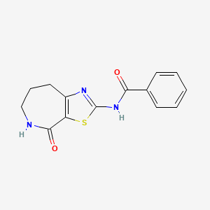 molecular formula C14H13N3O2S B2815077 N-{4-oxo-4H,5H,6H,7H,8H-[1,3]thiazolo[5,4-c]azepin-2-yl}benzamide CAS No. 701245-42-3