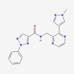 molecular formula C18H16N8O B2815080 N-((3-(1-methyl-1H-pyrazol-4-yl)pyrazin-2-yl)methyl)-2-phenyl-2H-1,2,3-triazole-4-carboxamide CAS No. 2034299-94-8