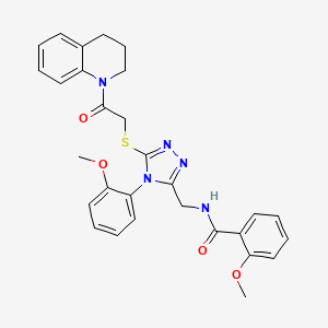 molecular formula C29H29N5O4S B2815087 N-((5-((2-(3,4-dihydroquinolin-1(2H)-yl)-2-oxoethyl)thio)-4-(2-methoxyphenyl)-4H-1,2,4-triazol-3-yl)methyl)-2-methoxybenzamide CAS No. 361481-96-1