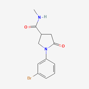 molecular formula C12H13BrN2O2 B2815088 1-(3-溴苯基)-N-甲基-5-氧代吡咯啉-3-甲酰胺 CAS No. 1820666-21-4