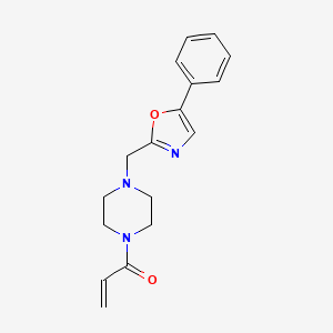 molecular formula C17H19N3O2 B2815096 1-{4-[(5-Phenyl-1,3-oxazol-2-yl)methyl]piperazin-1-yl}prop-2-en-1-one CAS No. 2094749-78-5