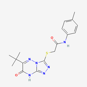molecular formula C17H20N6O2S B2815098 2-[(6-tert-butyl-7-oxo-7,8-dihydro[1,2,4]triazolo[4,3-b][1,2,4]triazin-3-yl)sulfanyl]-N-(4-methylphenyl)acetamide CAS No. 898479-46-4