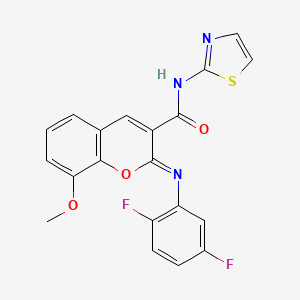 (2Z)-2-[(2,5-difluorophenyl)imino]-8-methoxy-N-(1,3-thiazol-2-yl)-2H-chromene-3-carboxamide