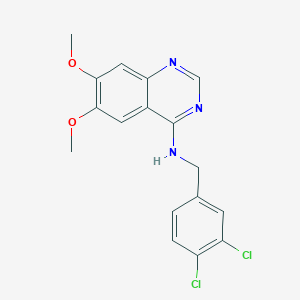 molecular formula C17H15Cl2N3O2 B2815109 N-[(3,4-dichlorophenyl)methyl]-6,7-dimethoxyquinazolin-4-amine CAS No. 477859-87-3