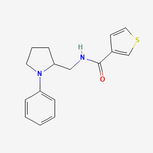 molecular formula C16H18N2OS B2815116 N-((1-phenylpyrrolidin-2-yl)methyl)thiophene-3-carboxamide CAS No. 1797703-79-7