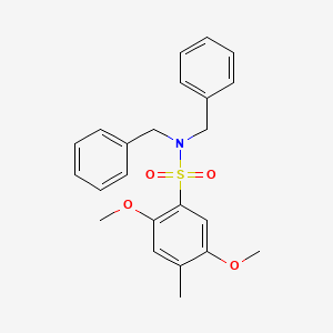 molecular formula C23H25NO4S B2815120 N,N-dibenzyl-2,5-dimethoxy-4-methylbenzene-1-sulfonamide CAS No. 1087640-62-7