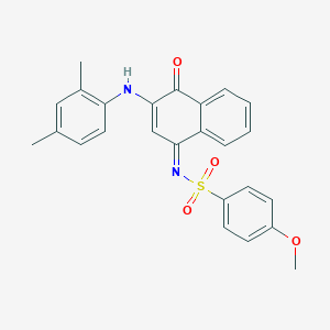 molecular formula C25H22N2O4S B281513 N-(3-(2,4-dimethylanilino)-4-oxo-1(4H)-naphthalenylidene)-4-methoxybenzenesulfonamide 
