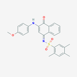 molecular formula C26H24N2O4S B281514 N-(3-(4-methoxyanilino)-4-oxo-1(4H)-naphthalenylidene)-2,4,5-trimethylbenzenesulfonamide 