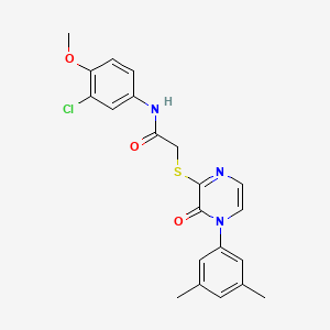 N-(3-chloro-4-methoxyphenyl)-2-((4-(3,5-dimethylphenyl)-3-oxo-3,4-dihydropyrazin-2-yl)thio)acetamide