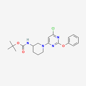 molecular formula C20H25ClN4O3 B2815142 tert-butyl N-[1-(6-chloro-2-phenoxypyrimidin-4-yl)piperidin-3-yl]carbamate CAS No. 1334149-00-6