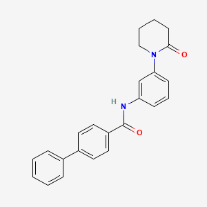 molecular formula C24H22N2O2 B2815152 N-[3-(2-oxopiperidin-1-yl)phenyl]-4-phenylbenzamide CAS No. 922866-31-7