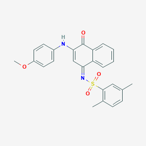 molecular formula C25H22N2O4S B281516 N-(3-(4-methoxyanilino)-4-oxo-1(4H)-naphthalenylidene)-2,5-dimethylbenzenesulfonamide 