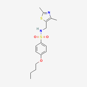 molecular formula C16H22N2O3S2 B2815164 4-butoxy-N-((2,4-dimethylthiazol-5-yl)methyl)benzenesulfonamide CAS No. 1396578-47-4