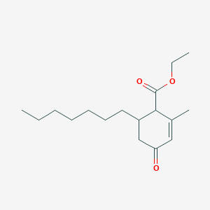 molecular formula C17H28O3 B2815167 Ethyl 6-heptyl-2-methyl-4-oxocyclohex-2-ene-1-carboxylate CAS No. 304687-49-8