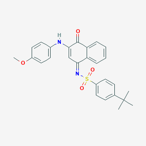 molecular formula C27H26N2O4S B281517 4-tert-butyl-N-(3-(4-methoxyanilino)-4-oxo-1(4H)-naphthalenylidene)benzenesulfonamide 