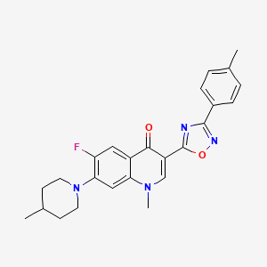 6-fluoro-1-methyl-3-[3-(4-methylphenyl)-1,2,4-oxadiazol-5-yl]-7-(4-methylpiperidin-1-yl)quinolin-4(1H)-one