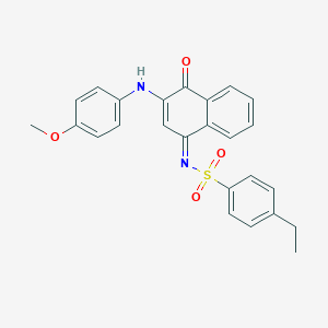 molecular formula C25H22N2O4S B281518 4-ethyl-N-(3-(4-methoxyanilino)-4-oxo-1(4H)-naphthalenylidene)benzenesulfonamide 