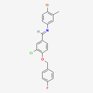 4-bromo-N-((E)-{3-chloro-4-[(4-fluorobenzyl)oxy]phenyl}methylidene)-3-methylaniline