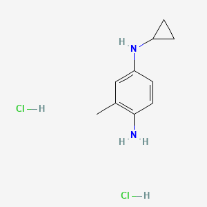 molecular formula C10H16Cl2N2 B2815186 4-N-Cyclopropyl-2-methylbenzene-1,4-diamine;dihydrochloride CAS No. 2567498-89-7
