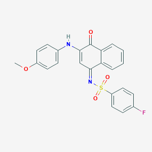 molecular formula C23H17FN2O4S B281519 4-fluoro-N-(3-(4-methoxyanilino)-4-oxo-1(4H)-naphthalenylidene)benzenesulfonamide 