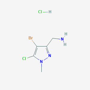molecular formula C5H8BrCl2N3 B2815194 (4-Bromo-5-chloro-1-methyl-1H-pyrazol-3-yl)methanamine hydrochloride CAS No. 2219369-16-9