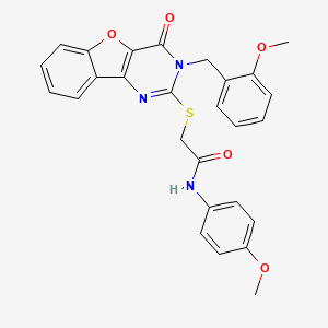N-(4-methoxyphenyl)-2-[[3-[(2-methoxyphenyl)methyl]-4-oxo-[1]benzofuro[3,2-d]pyrimidin-2-yl]sulfanyl]acetamide
