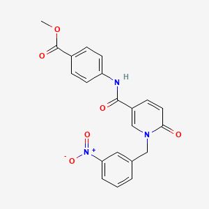 molecular formula C21H17N3O6 B2815215 甲酸甲酯 4-(1-(3-硝基苯甲基)-6-氧代-1,6-二氢吡啶-3-甲酰胺基)苯甲酸酯 CAS No. 900010-09-5