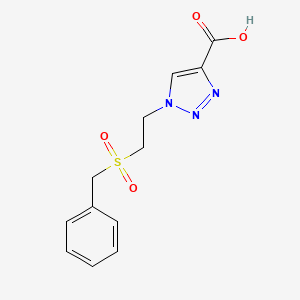 molecular formula C12H13N3O4S B2815224 1-(2-phenylmethanesulfonylethyl)-1H-1,2,3-triazole-4-carboxylic acid CAS No. 1156429-19-4