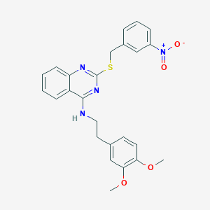 molecular formula C25H24N4O4S B2815232 N-[2-(3,4-dimethoxyphenyl)ethyl]-2-[(3-nitrophenyl)methylsulfanyl]quinazolin-4-amine CAS No. 422533-56-0