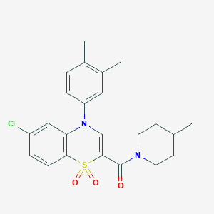 molecular formula C23H25ClN2O3S B2815237 3-[3-(4-叔丁基苯基)-1,2,4-噁二唑-5-基]-1-(4-甲氧基苯基)吡啶并[1H]-4-酮 CAS No. 1251670-58-2