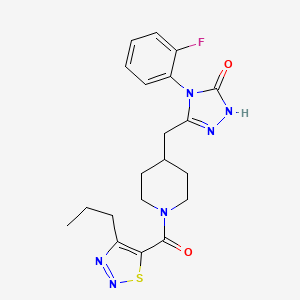 4-(2-fluorophenyl)-3-((1-(4-propyl-1,2,3-thiadiazole-5-carbonyl)piperidin-4-yl)methyl)-1H-1,2,4-triazol-5(4H)-one